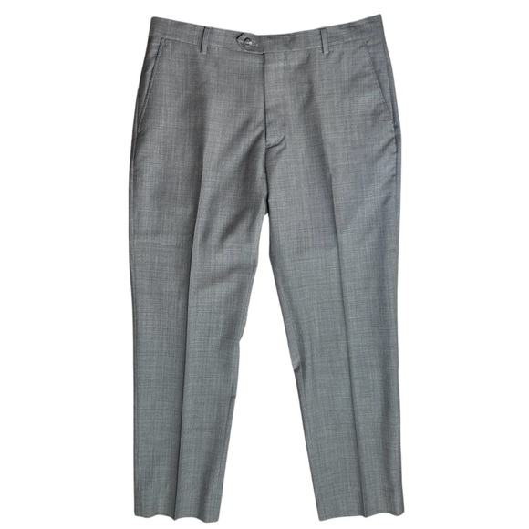 JOS A BANK Reserve Grey Marzotto Wool Dress Pants Mens 35 X 29 (35R) Flat Front - Picture 2 of 12